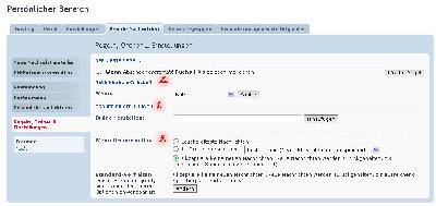 Persönlicher Bereich: Regeln, Einstellungen und Ordner
